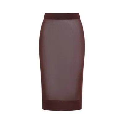 Saint Laurent Pencil Skirt Skirts Bordeaux In Brown