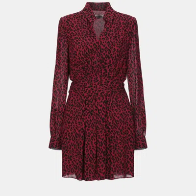 Pre-owned Saint Laurent Viscose Mini Dress 40 In Red