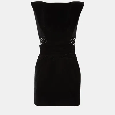Pre-owned Saint Laurent Viscose Mini Dresses 40 In Black