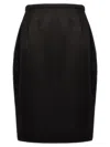 Saint Laurent Satin Skirt In Black