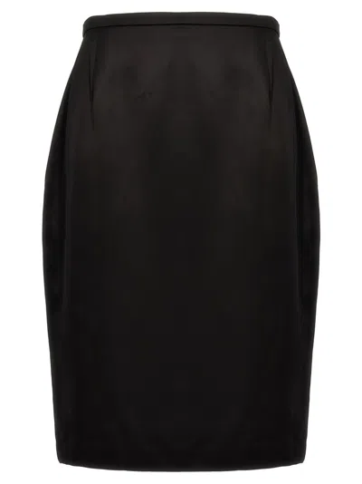 Saint Laurent Satin Skirt In Black