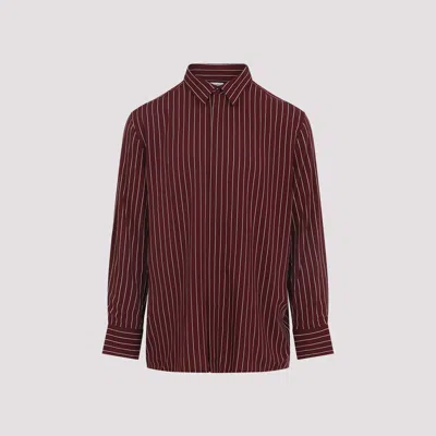 Saint Laurent Bordeaux Clothing Shirts In Red