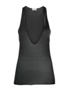 Saint Laurent Deep V-neck Tank Top In Black