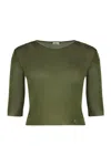 Saint Laurent Cassandre Semi-sheer Knitted Top Clothing