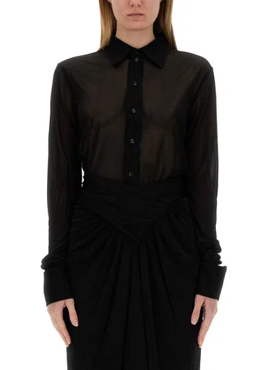 Saint Laurent Viscose T-shirt For Women In Black