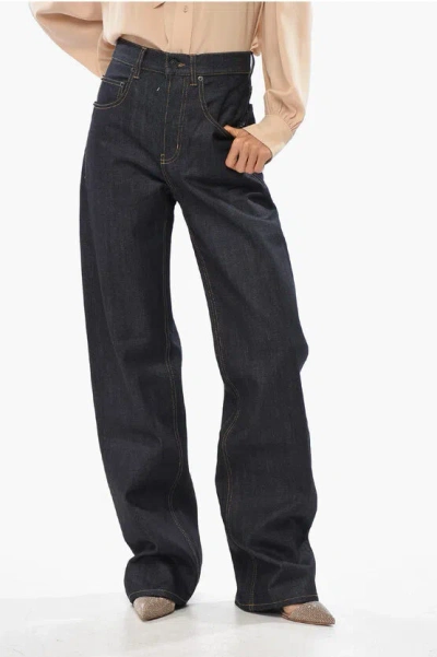 Saint Laurent Visible Stitching Regular Fit Jeans 24cm In Black