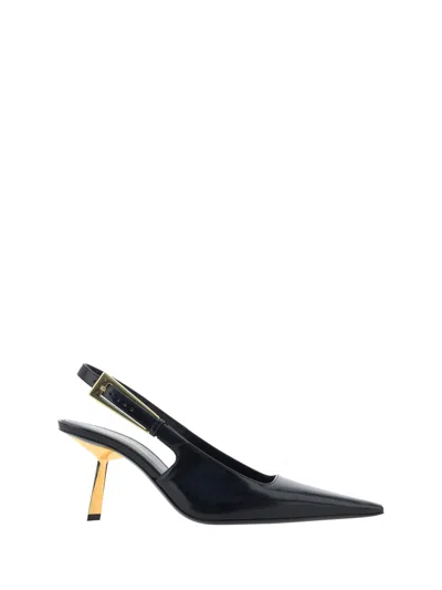 Saint Laurent Graham 110 Patent Leather Slingback Pumps In Black