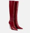 Saint Laurent Vivian Leather Knee-high Boots In Red