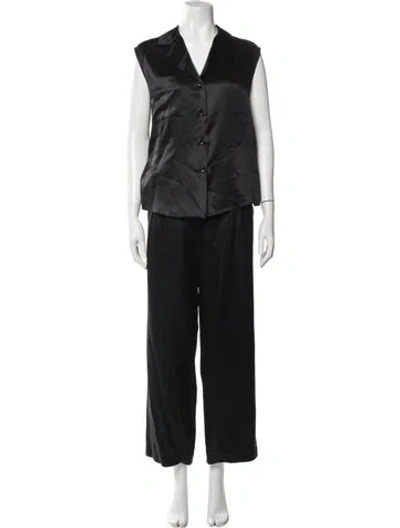 Pre-owned Saint Laurent V-neck Jumpsuit In Black