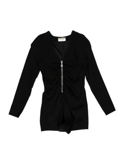 Pre-owned Saint Laurent V-neck Jumpsuit In Black