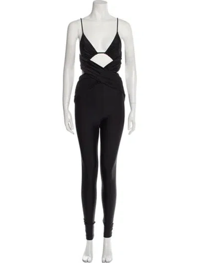 Pre-owned Saint Laurent V-neck Jumpsuit W/ Tags In Black