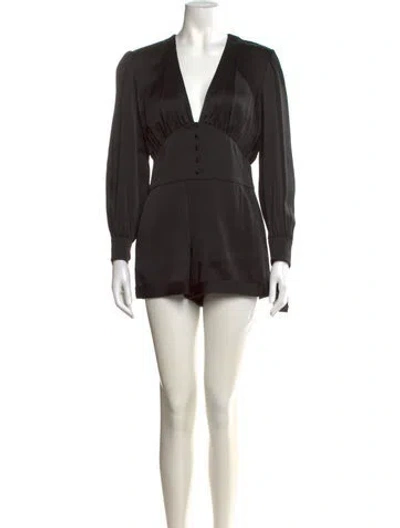 Pre-owned Saint Laurent V-neck Jumpsuit W/ Tags In Black