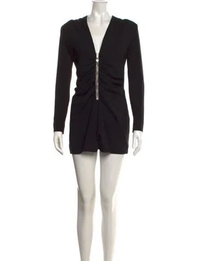 Pre-owned Saint Laurent V-neck Jumpsuit W/ Tags In Black