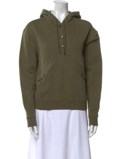 Pre-owned Saint Laurent V-neck Long Sleeve Sweatshirt In Green