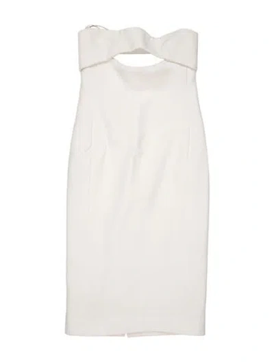 Pre-owned Saint Laurent V-neck Mini Dress In White
