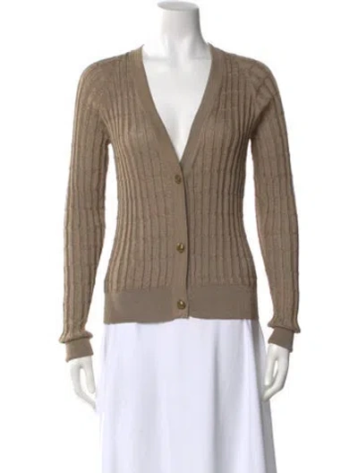 Pre-owned Saint Laurent V-neck Sweater In Neutral