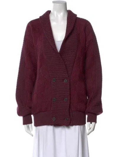 Pre-owned Saint Laurent V-neck Sweater In Pink