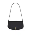 Saint Laurent Voltaire In Box Curved-handle Leather Shoulder Bag In Black
