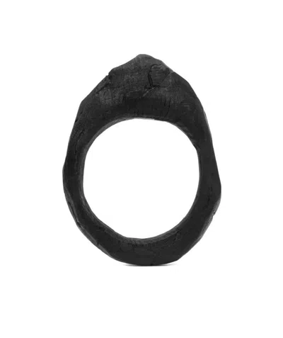 Saint Laurent Volcanic Outline Wooden Bracelet In Black