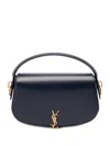 Saint Laurent Box Leather Cross-body Bag Detachable Strap In Blue