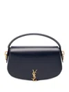 Saint Laurent Voltaire Bag In Box Leather In Blue