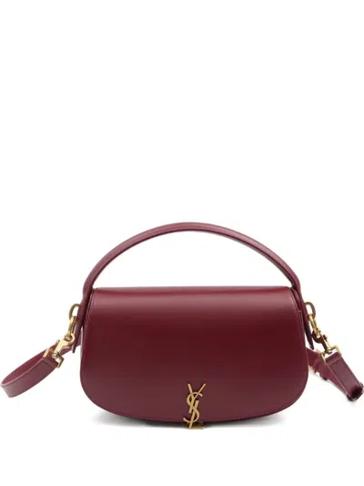 Saint Laurent Voltaire Bag In Box Leather In Red