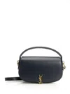 Saint Laurent Voltaire In Box Curved-handle Leather Shoulder Bag In Blue