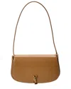 Saint Laurent Voltaire Box Leather Shoulder Bag In Brown