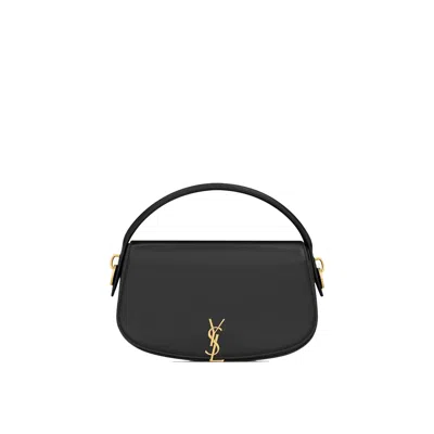 Saint Laurent Voltaire Half-moon Shoulder Bag In Black