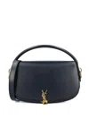 Saint Laurent Voltaire In Box Curved-handle Leather Shoulder Bag In Blue