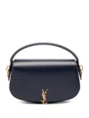 Saint Laurent Box Leather Cross-body Bag Detachable Strap In Blue