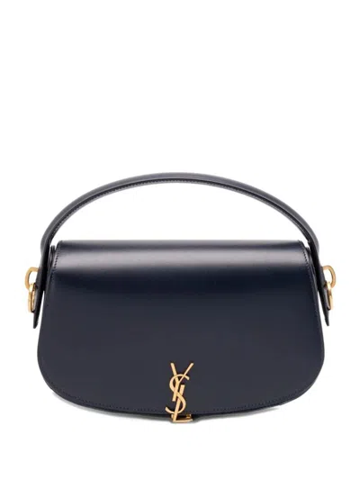 Saint Laurent Voltaire In Box Leather Bags In Blue