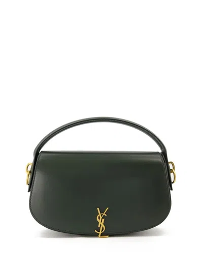 Saint Laurent Voltaire In Box Leather Bags In Green