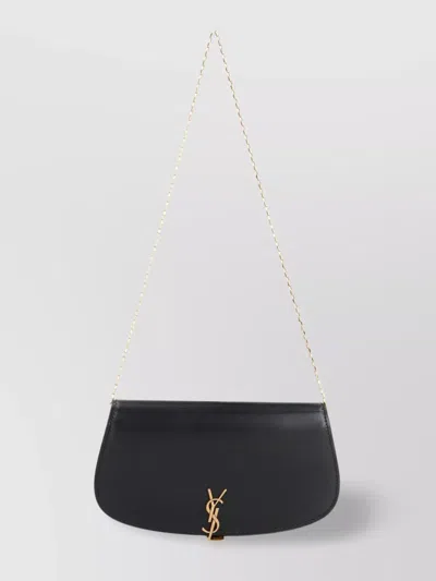 Saint Laurent Voltaire Leather Chain Wallet In Black