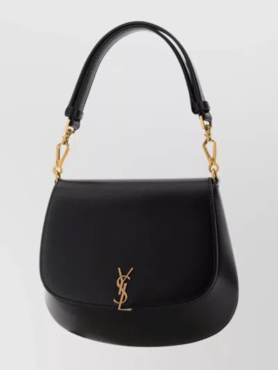 Saint Laurent Voltaire Leather Handbag Adjustable Strap In Black