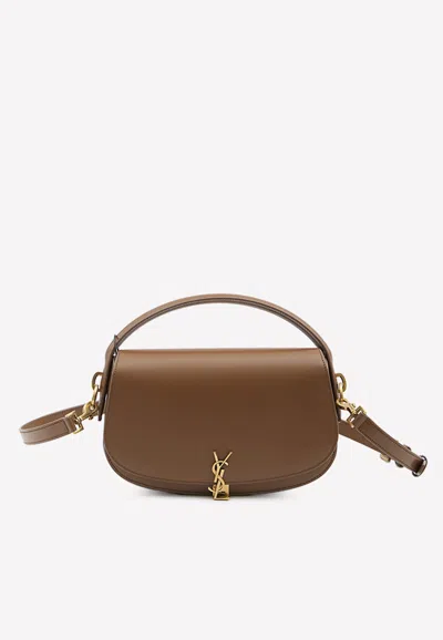 Saint Laurent Voltaire Leather Handbag In Brown