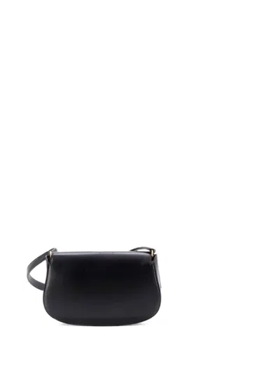 Pre-owned Saint Laurent Voltaire Leather Mini Shoulder Bag In Black