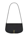Saint Laurent Voltaire In Box Curved-handle Leather Shoulder Bag In Schwarz