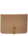 Saint Laurent Voltaire Leather Passport Case In Sand