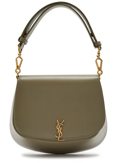 Saint Laurent Voltaire Leather Shoulder Bag In Green
