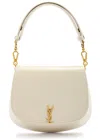 Saint Laurent Voltaire Leather Top Handle Bag In White