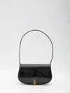 Saint Laurent Mini Leather Voltaire Shoulder Handbag In Black