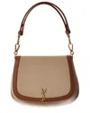 Saint Laurent Voltaire Mini Canvas & Leather Shoulder Bag In Brown