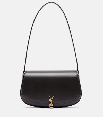 Saint Laurent Voltaire Mini Leather Shoulder Bag In Gray