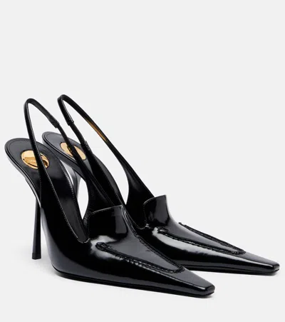 Saint Laurent Voltaire Patent Leather Slingback Pumps In Black