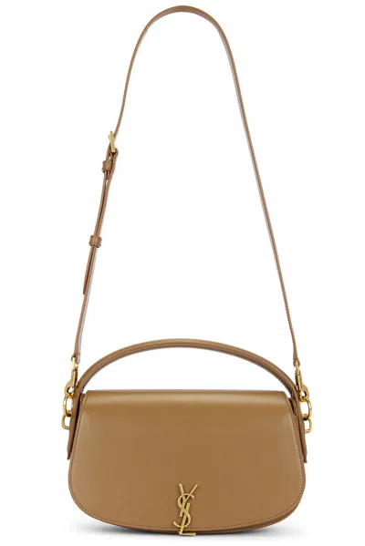 Saint Laurent Voltaire Shoulder Bag In Dark Cork