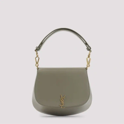 Saint Laurent Voltaire Shoulder Bag Gold Tone Hardware In Green