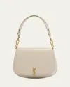 Saint Laurent Voltaire Top-handle Bag In Smooth Leather In White