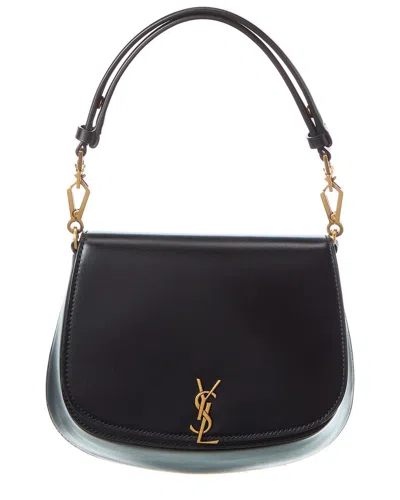 Saint Laurent Voltaire Top Handle Leather Satchel In Black