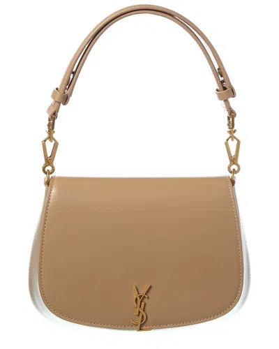 Saint Laurent Voltaire Top Handle Leather Satchel In Neutral